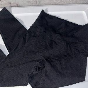 EUC VS PINK Active Black Ribbed Leggings Size S